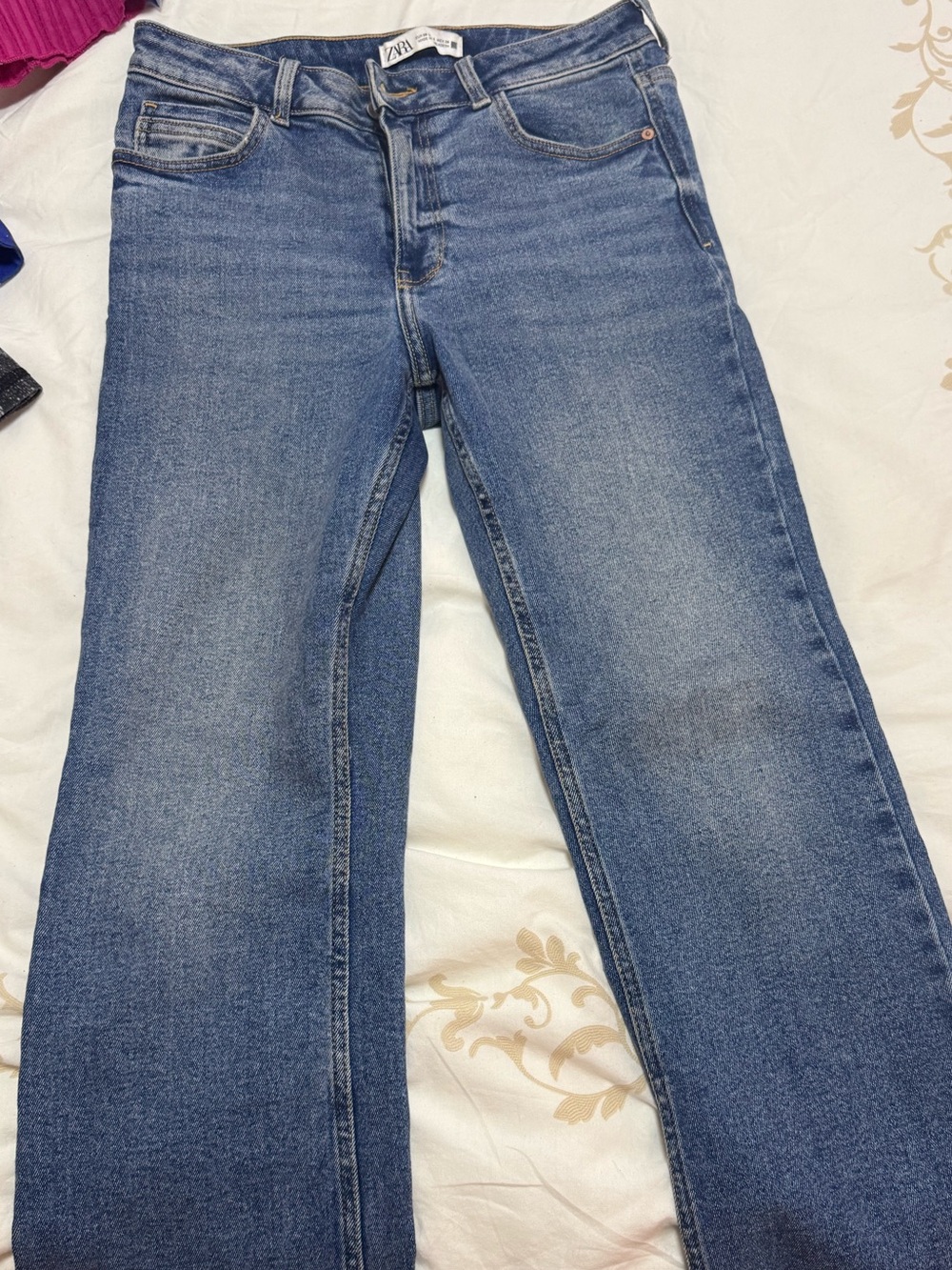 Zara Medium Blue Wide-Leg Women's Jeans